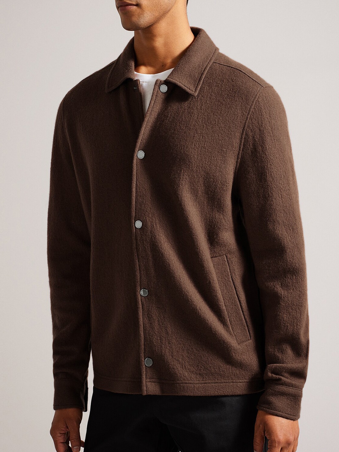 

Ted Baker Woollen Open Front Jacket, Brown
