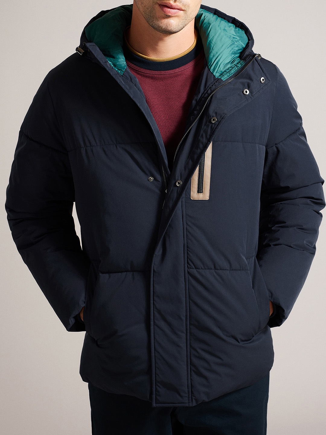 

Ted Baker Hooded Puffer Jacket, Navy blue