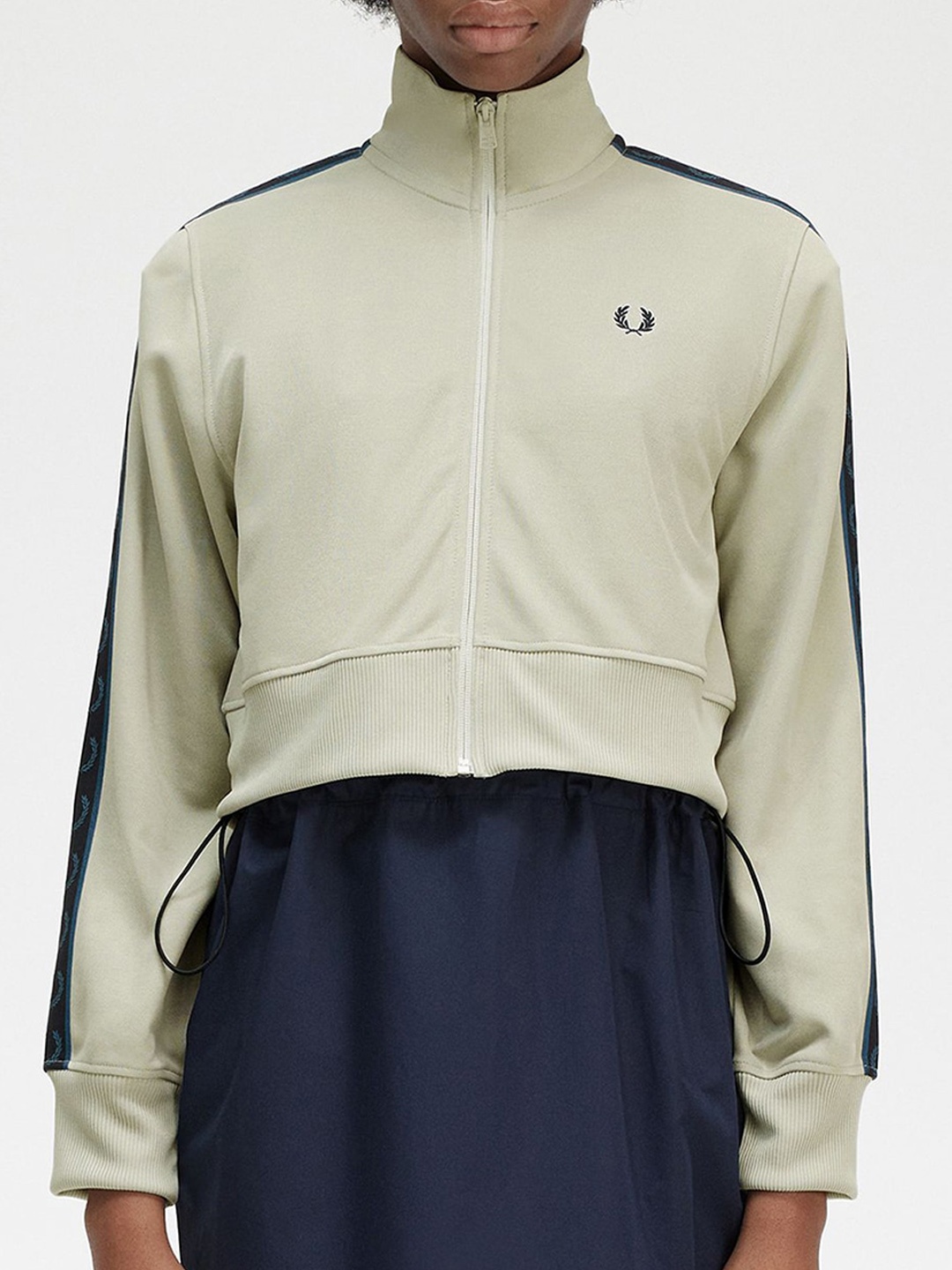 

Fred Perry Stand Collar Crop Sporty Jacket, Grey