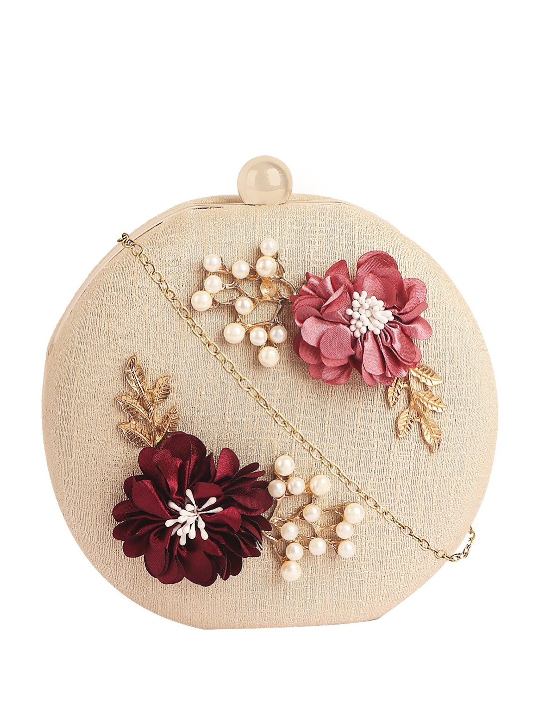 

HORRA Embellished Box Clutch, Gold