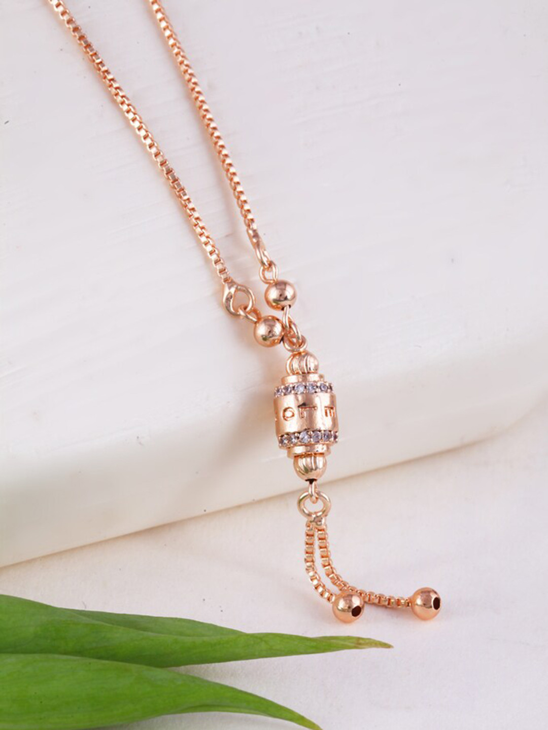 

MEENAZ Rose Gold Plated Stainless Steel Chain with Pendant