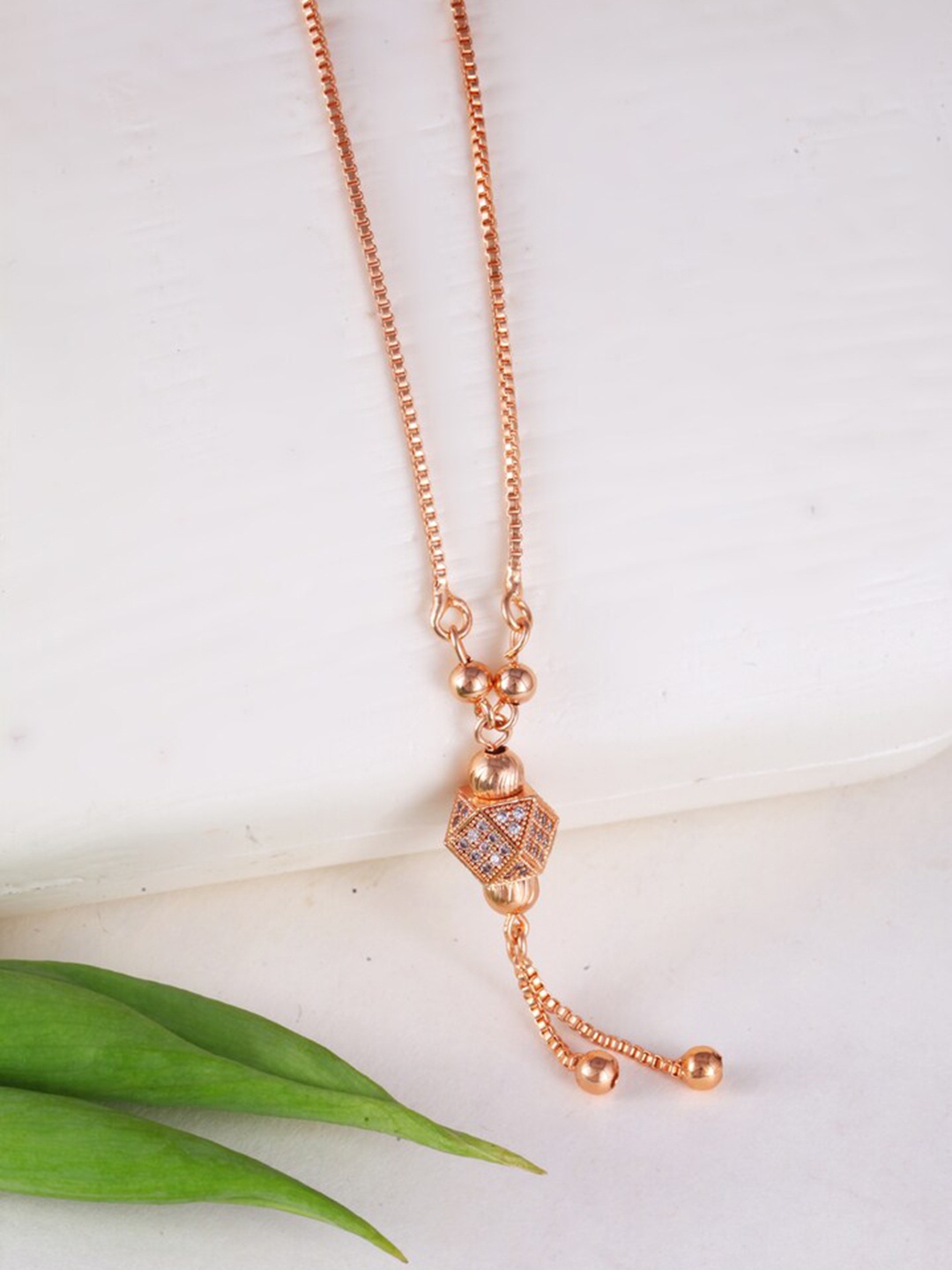 

MEENAZ Stainless Steel Rose Gold-Plated Necklace