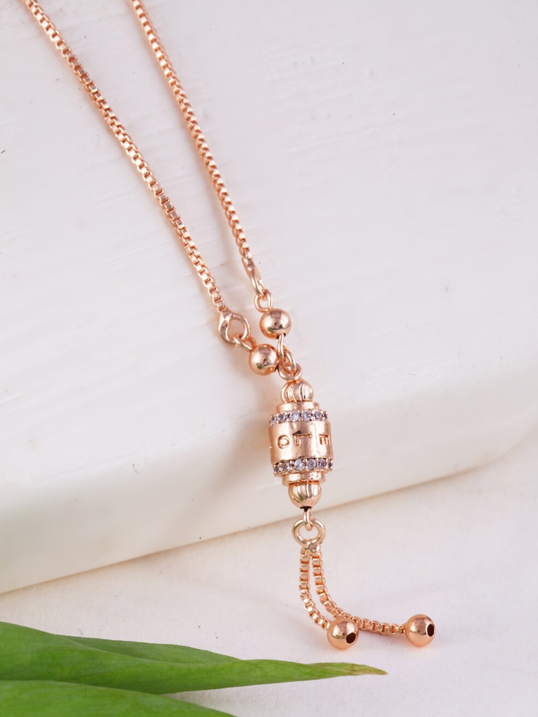 

MEENAZ Stainless Steel Rose Gold-Plated Necklace