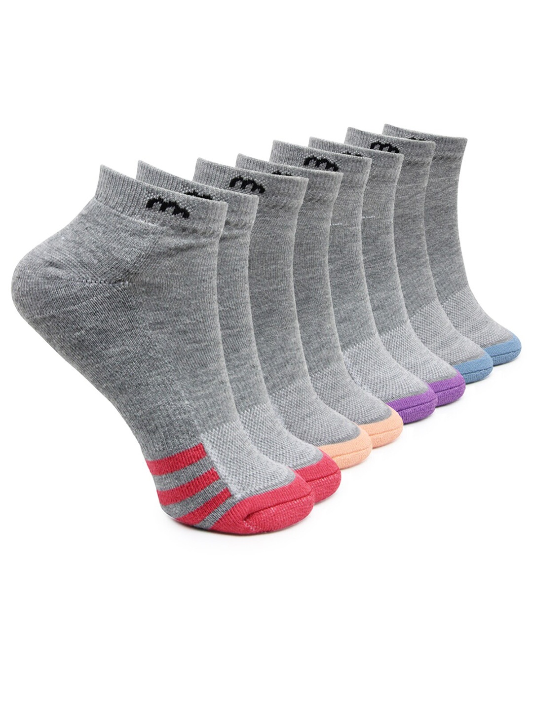

BAESD Pack of 4 Striped Shoe Liners-length Socks, Grey