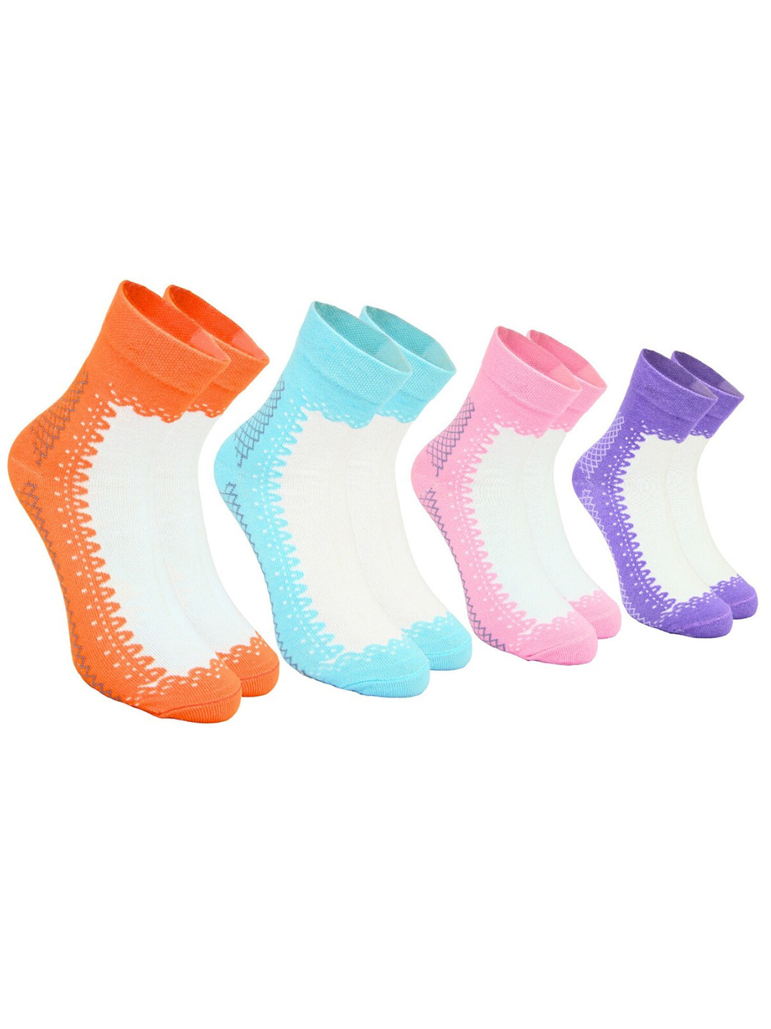 

BAESD Women Pack Of 4 Colorblocked Ankle-Length Socks, Pink