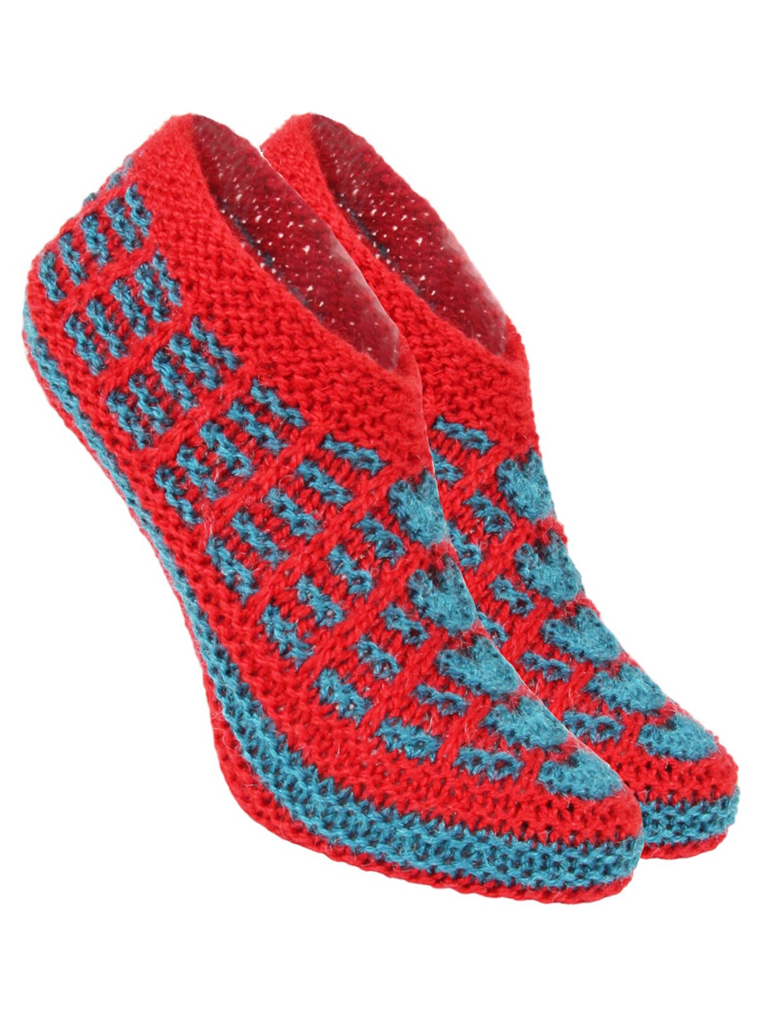 

BAESD Women Self-Designed Pure Woolen Ankle-Length Socks, Red