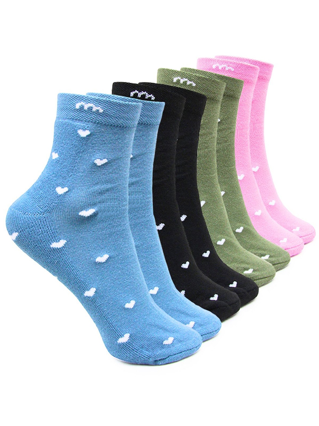 

BAESD Women Pack Of 4 Patterned Ankle Length Socks, Black