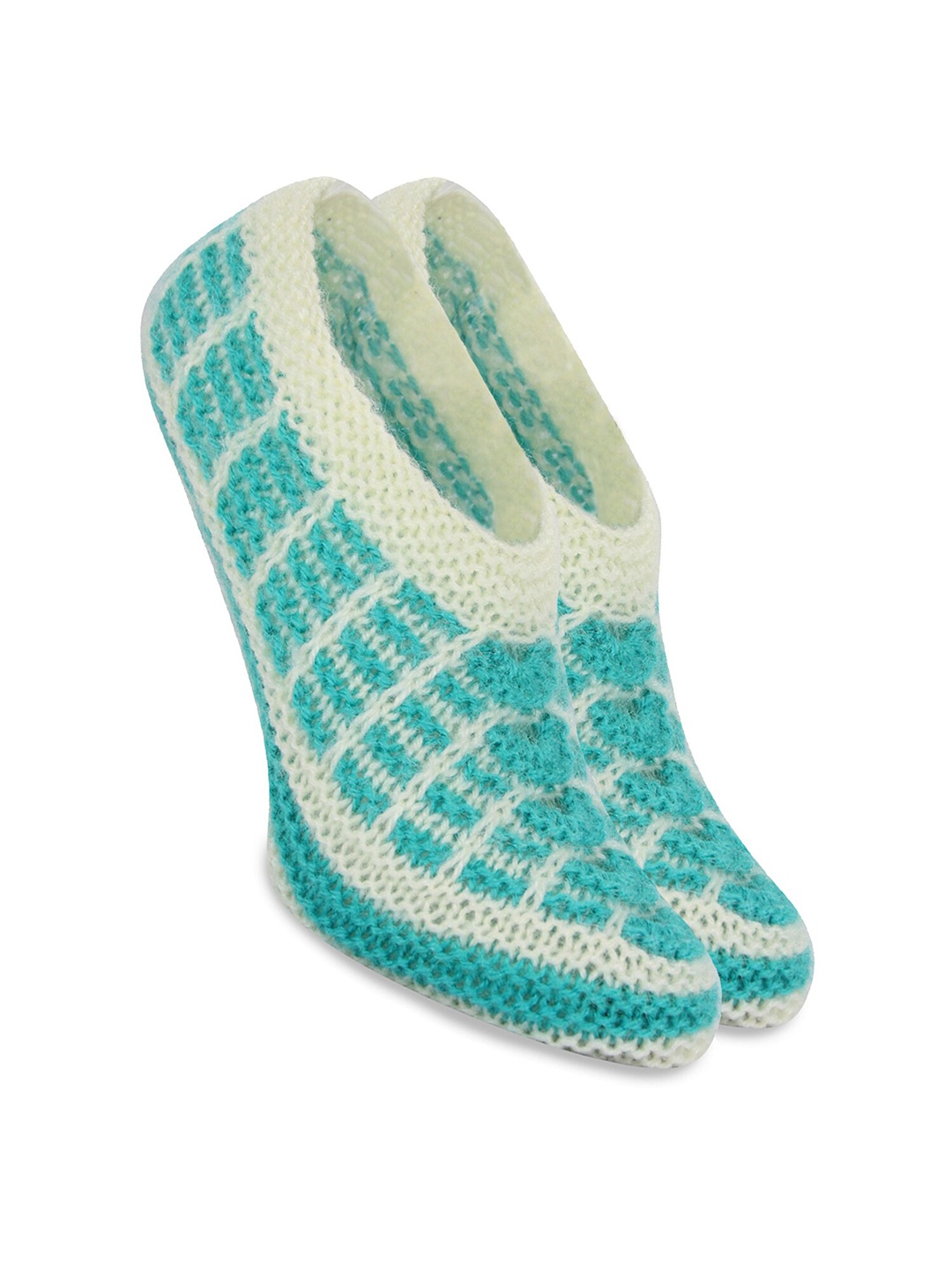 

BAESD Women Self-Designed Woolen Shoe Liners Socks, Sea green