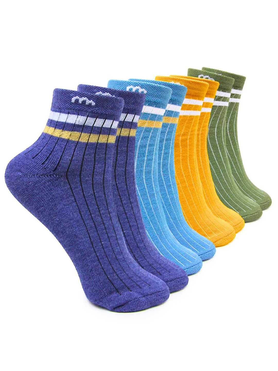 

BAESD Women Pack of 4 Comfortable Stripped Socks, Yellow