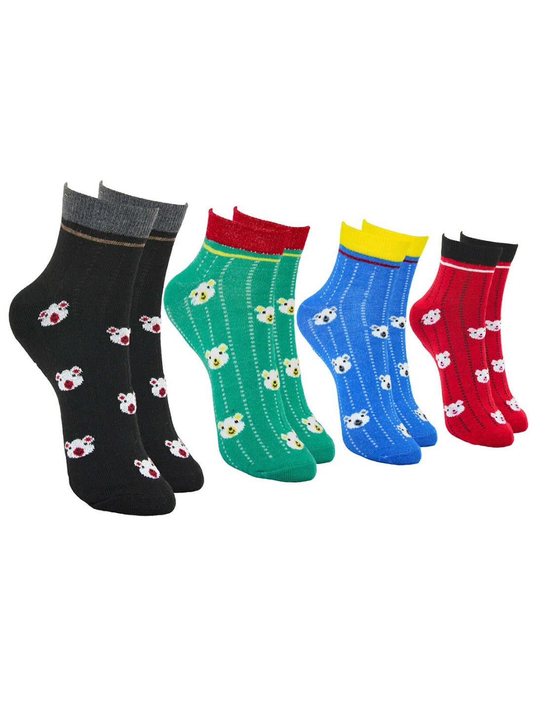 

BAESD Women Pack Of 4 Patterned Ankle Length Socks, Blue