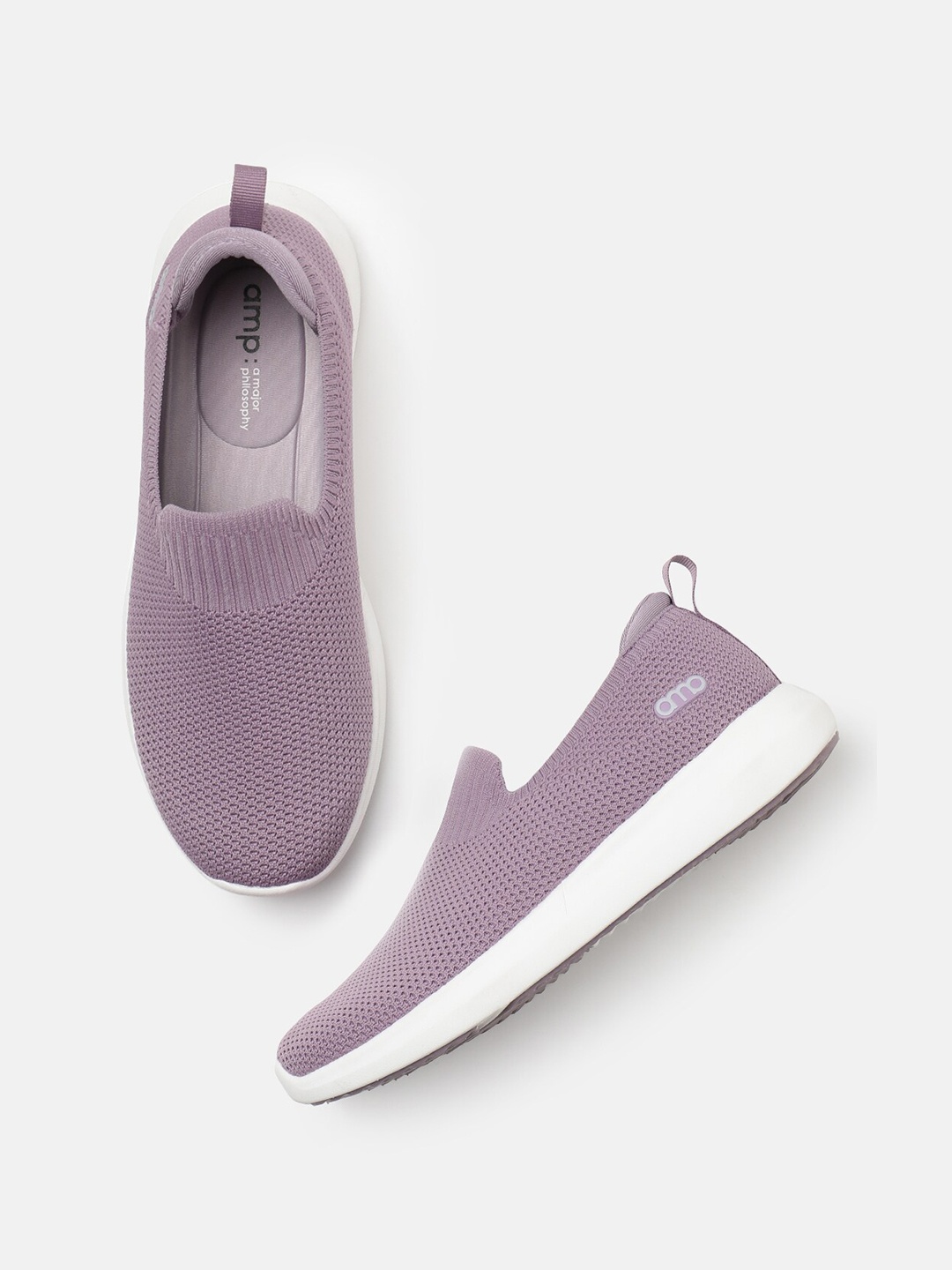 

AMP Women Textured Slip-On Sneakers, Lavender