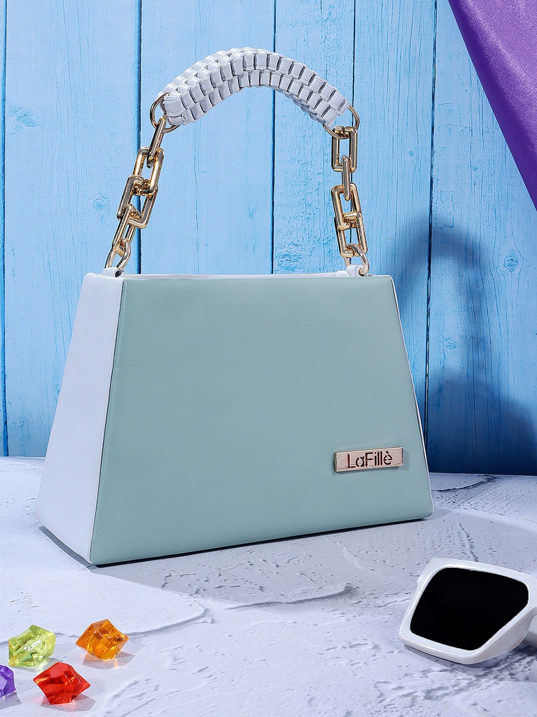 

LaFille Structured Handheld Bag, Sea green