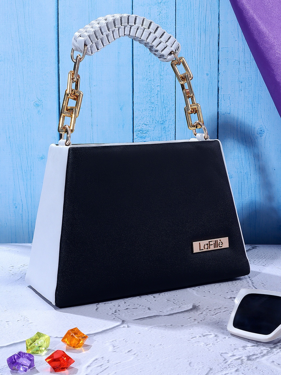 

LaFille Structured Handheld Bag, Black