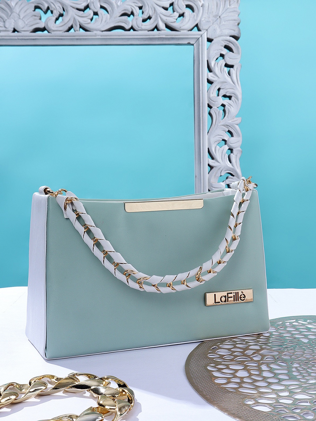 

LaFille Structured Handheld Bag, Sea green