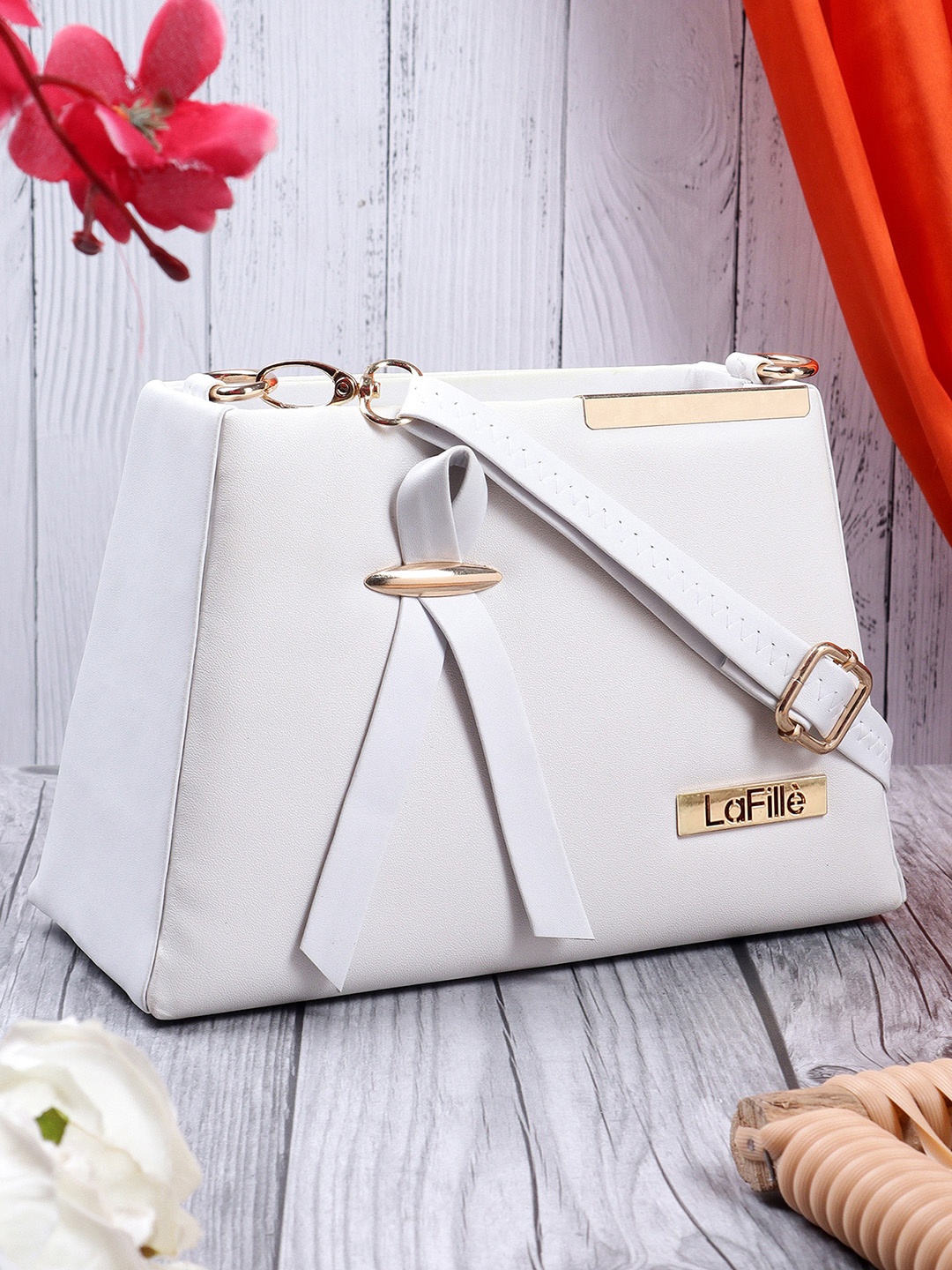 

LaFille Bow Detail Structured Sling Bag, White