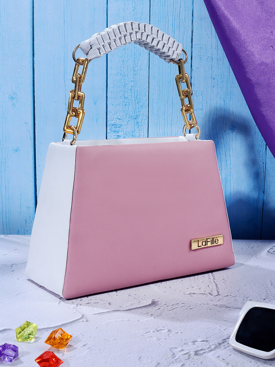 

LaFille Structured Handheld Bag, Pink