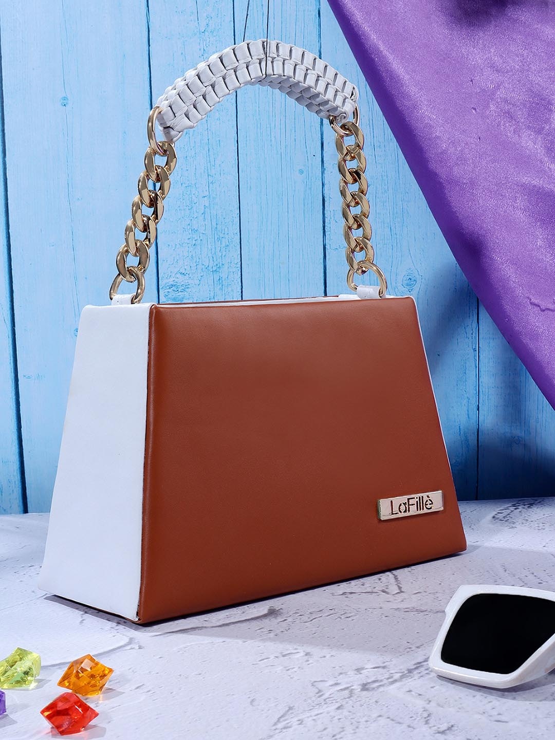 

LaFille Structured Handheld Bag, Tan
