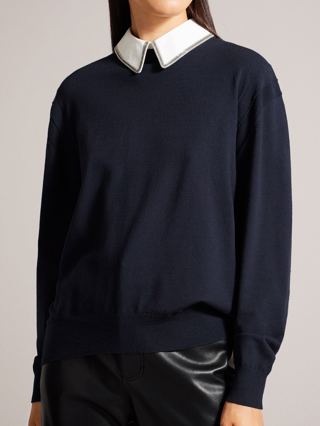

Ted Baker Mock Collar Pullover, Navy blue