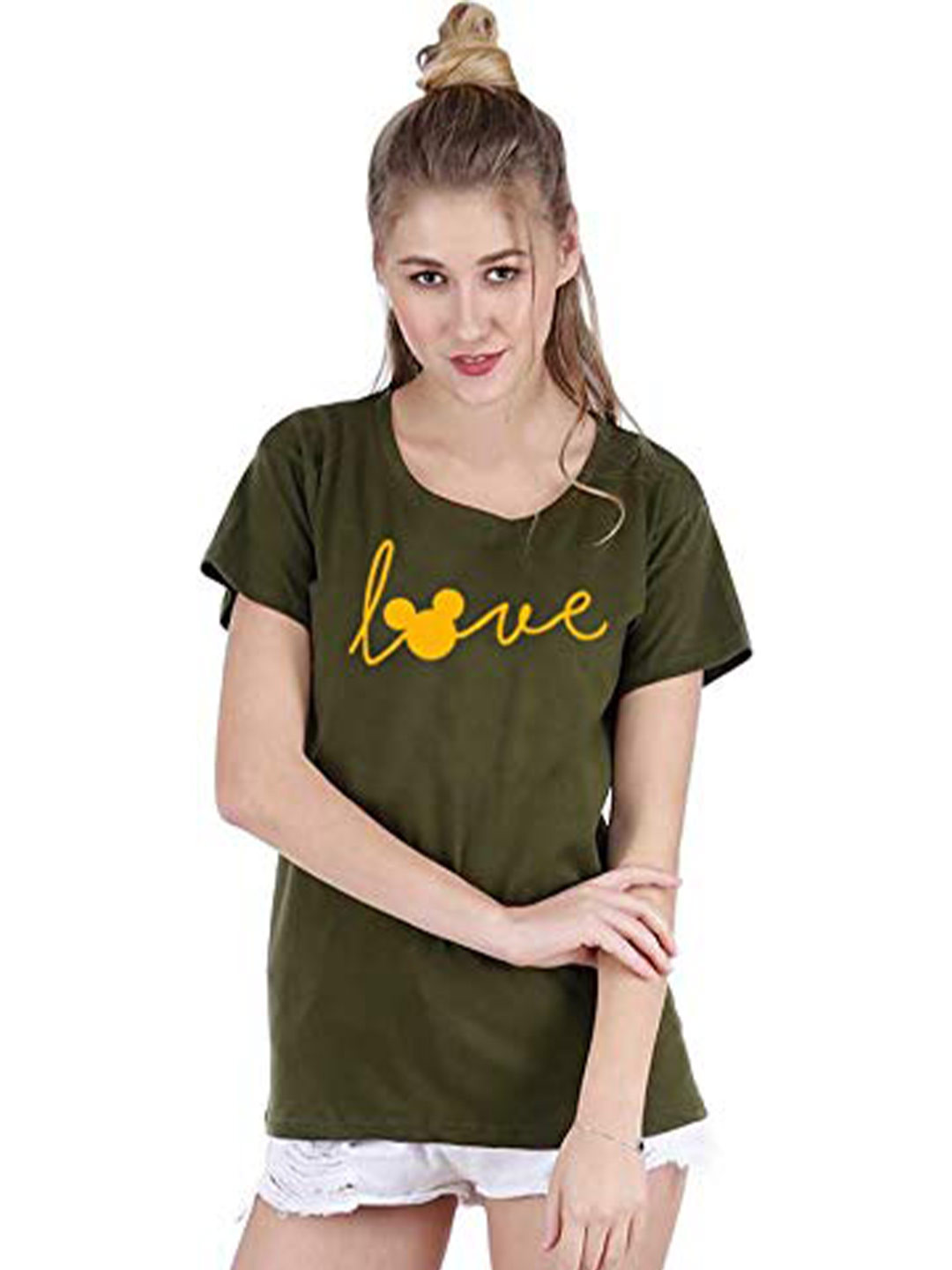 

BROADSTAR Typography Printed Regular Fit Pure Cotton Casual T-shirt, Olive