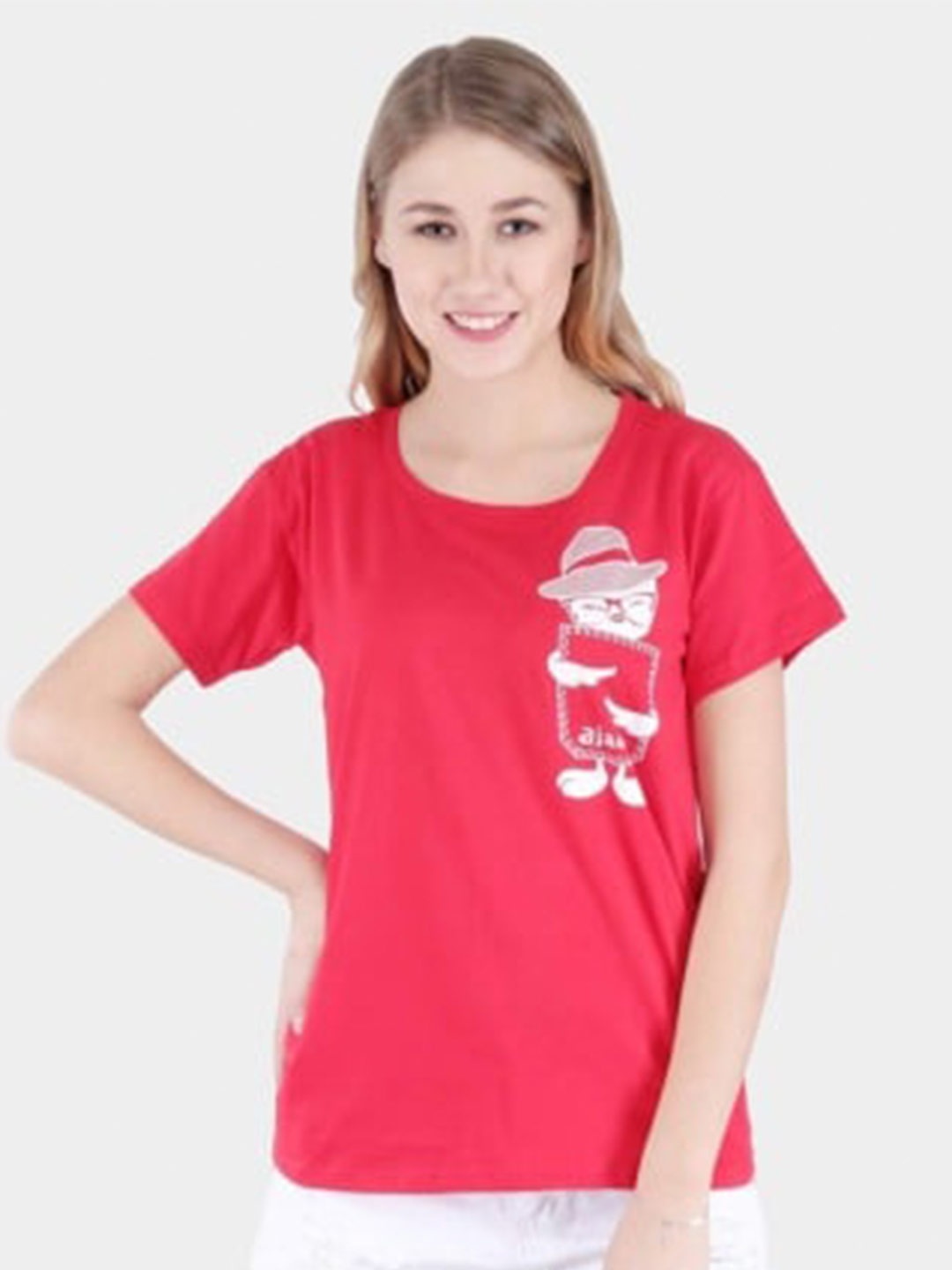 

BROADSTAR Graphic Printed Regular Fit Pure Cotton Casual T-shirt, Red