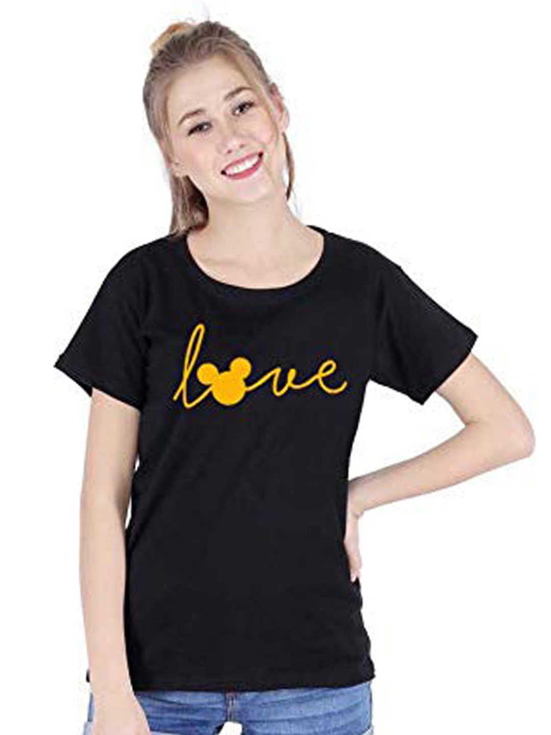 

BROADSTAR Typography Printed Round Neck Short Sleeves Cotton Regular T-shirt, Black