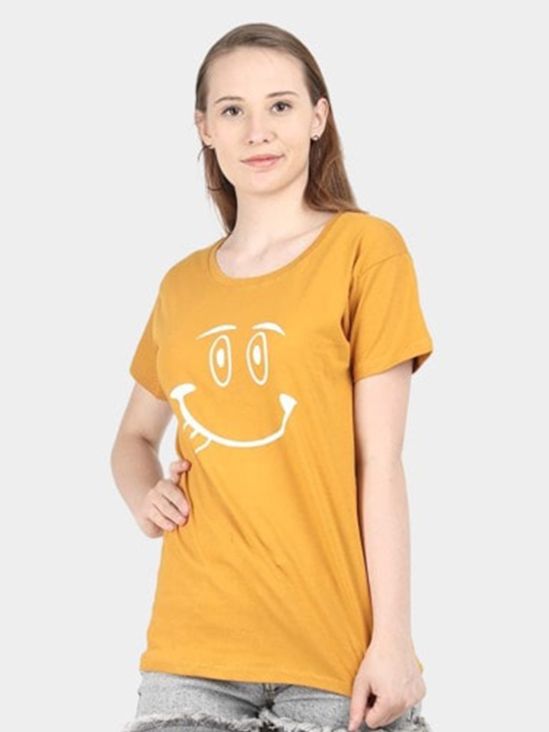 

Next One Graphic Printed Pure Cotton T-shirt, Mustard