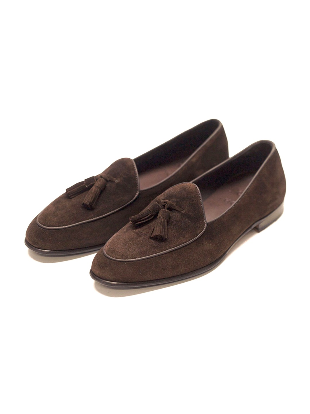 

Wolvenmilano Men Suede Tassel Loafers, Brown