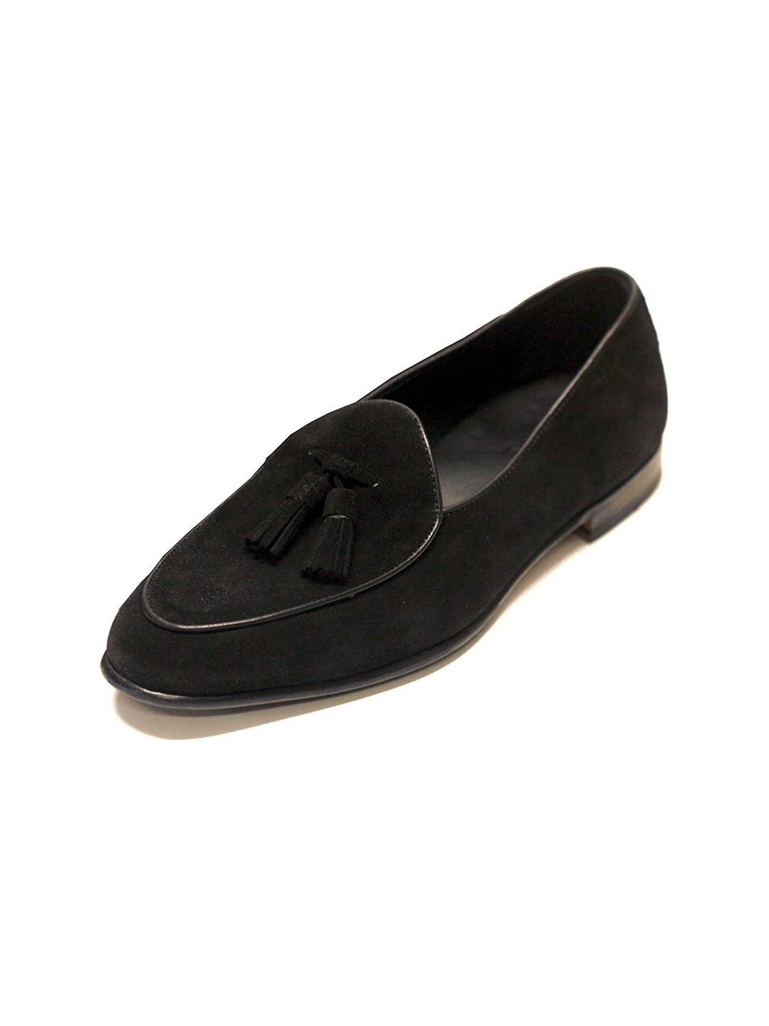 

Wolvenmilano Men Suede Comfort Insole Tassel Loafers, Black