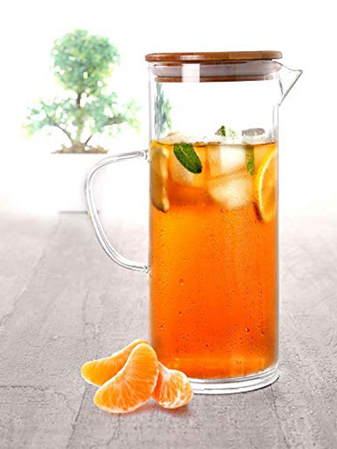 

Cello Transparent Woody Clear Borosilicate Glass Round Jar 1000ml
