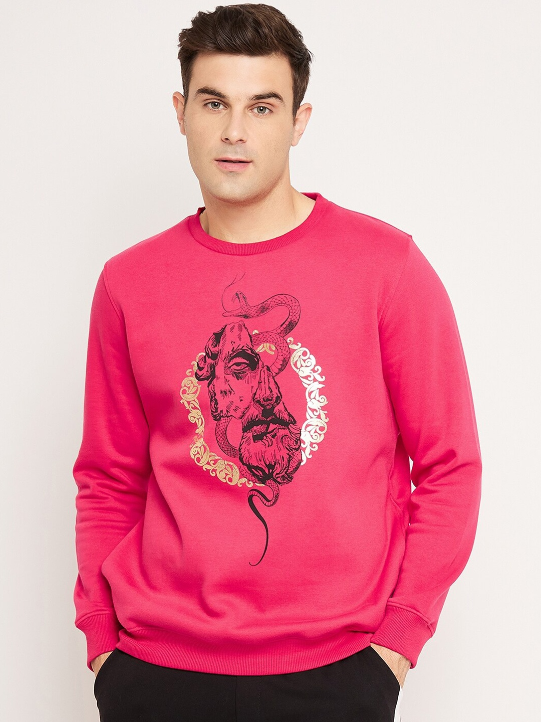 

EDRIO Graphic Printed Cotton Pullover, Coral
