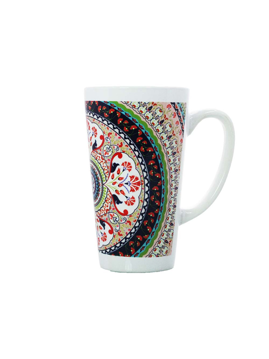 

KOLOROBIA White & Green Printed Ceramic Glossy Irish Mug 425 ml