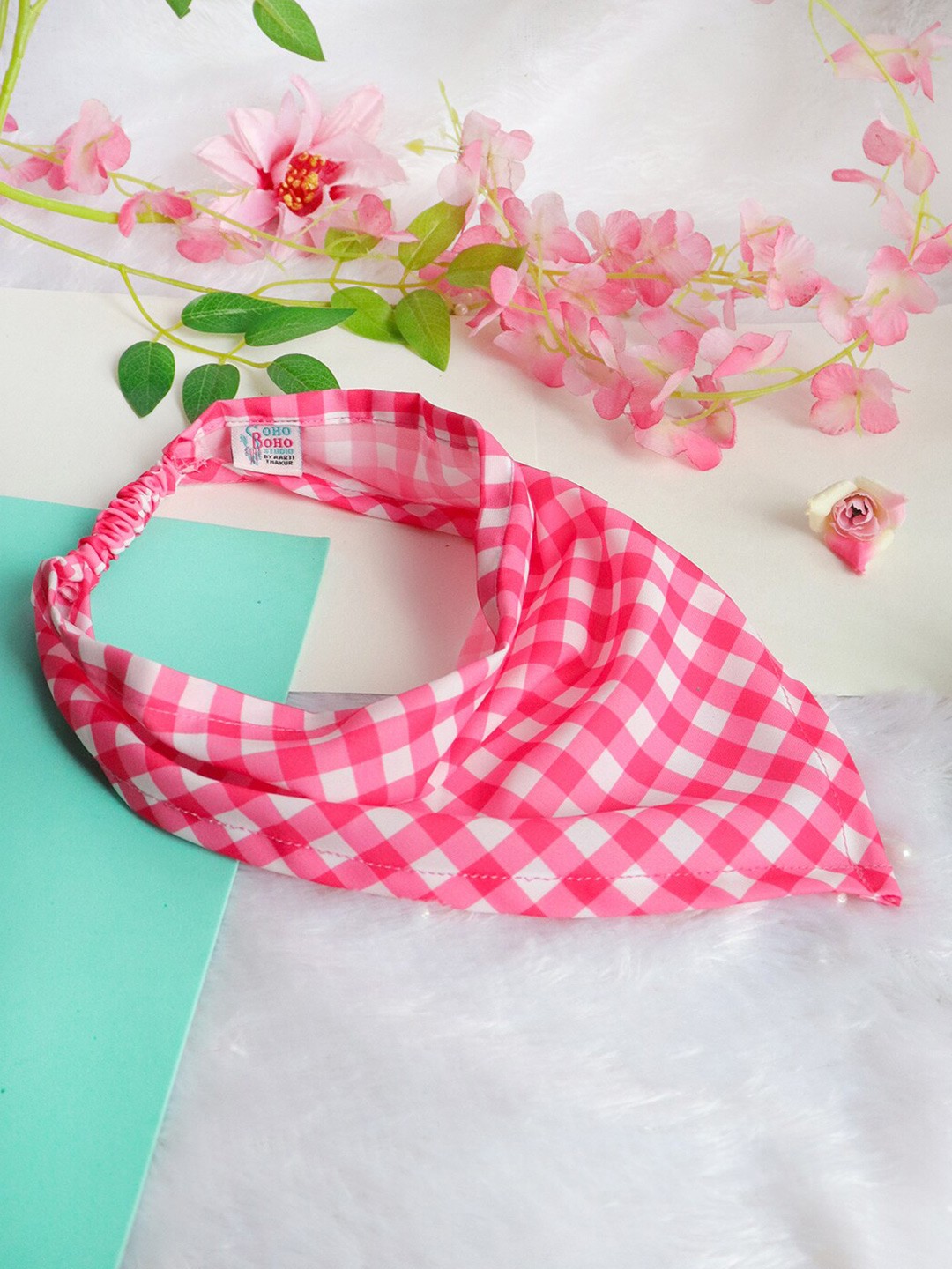 

Soho Boho Studio Checked Hairband, Pink