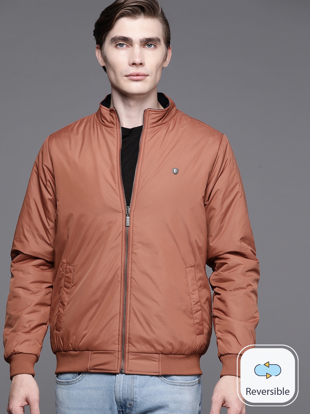 

Louis Philippe Mock Collar Bomber Jacket, Rust