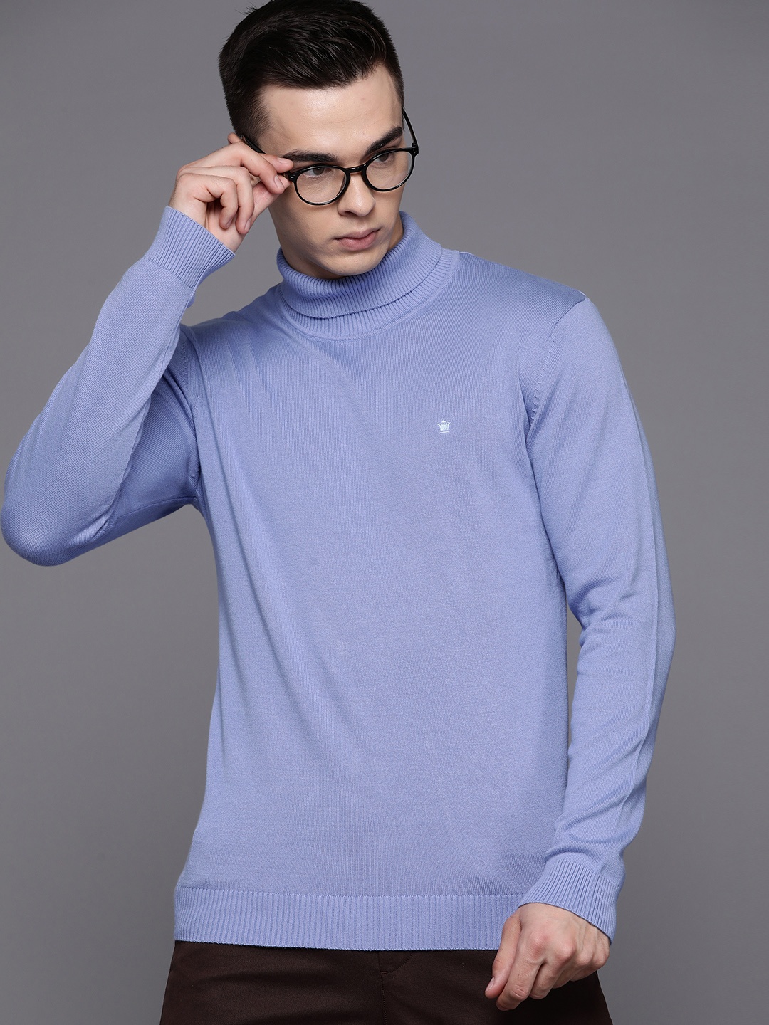 

Louis Philippe Cotton Turtle Neck Pullover, Blue