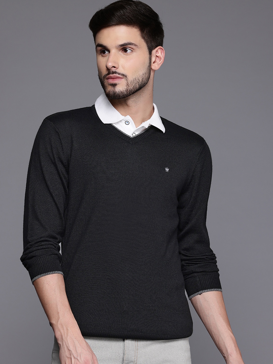 

Louis Philippe Solid Pullover, Black