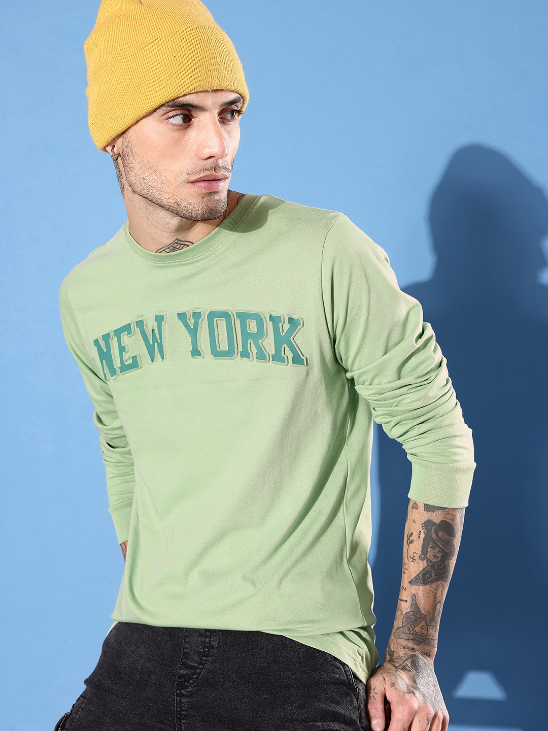 

DILLINGER Men Typography Printed Regular Fit T-shirt, Green