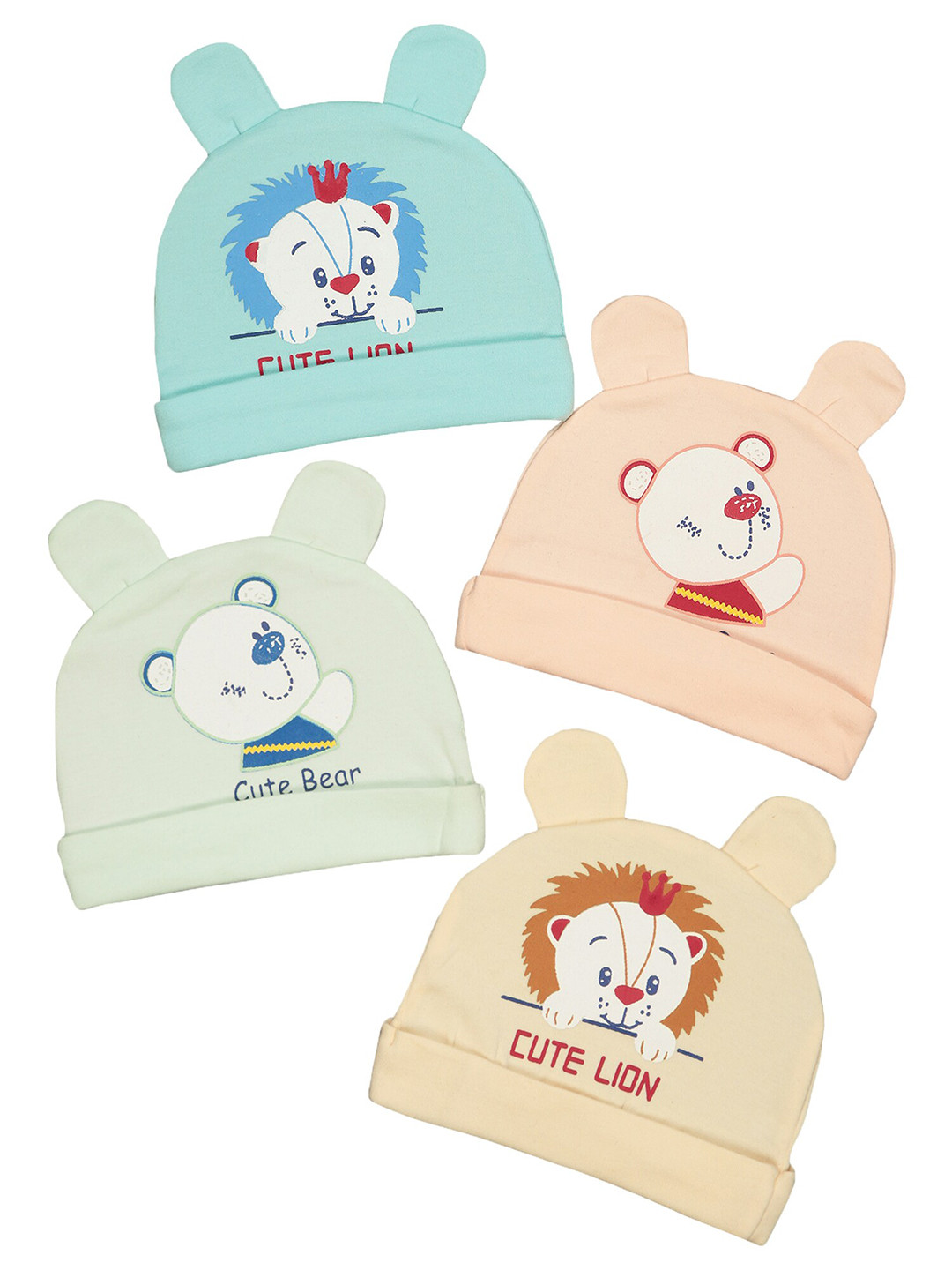 

Bodycare Kids Set of 4 Assorted Printed Cotton Beanie