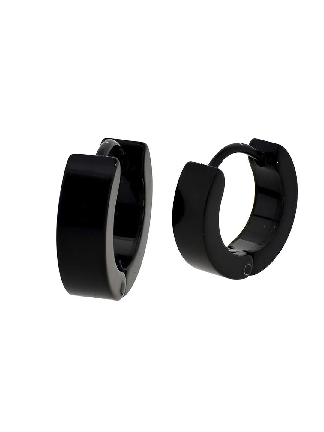 

KARISHMA KREATIONS Men Contemporary Hoop Earrings, Black