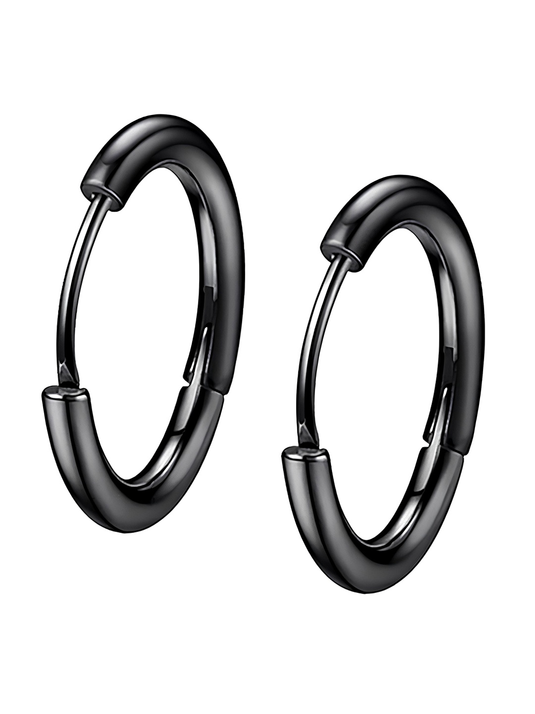 

KARISHMA KREATIONS Stainless Steel Contemporary Hoop Earrings, Black