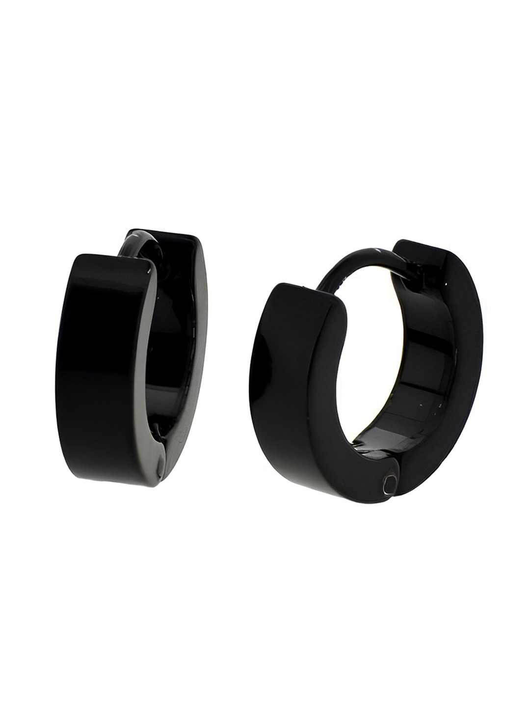 

KARISHMA KREATIONS Stainless Steel Contemporary Hoop Earrings, Black