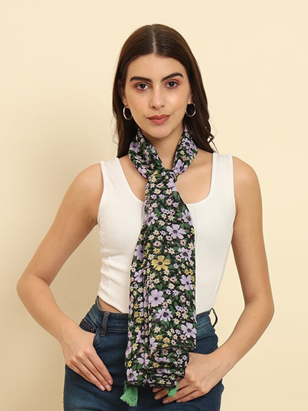 

Trend Arrest Floral Printed Scarf, Green