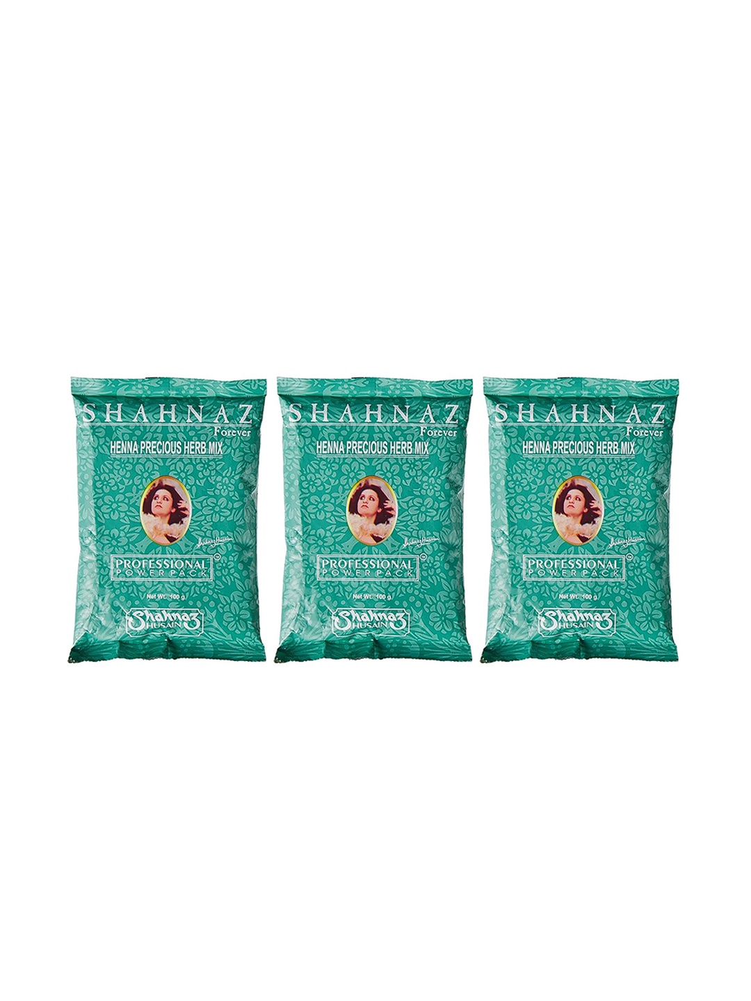 

Shahnaz Husain Forever 3Pcs Henna Precious Herb Mix - 100g Each, Green