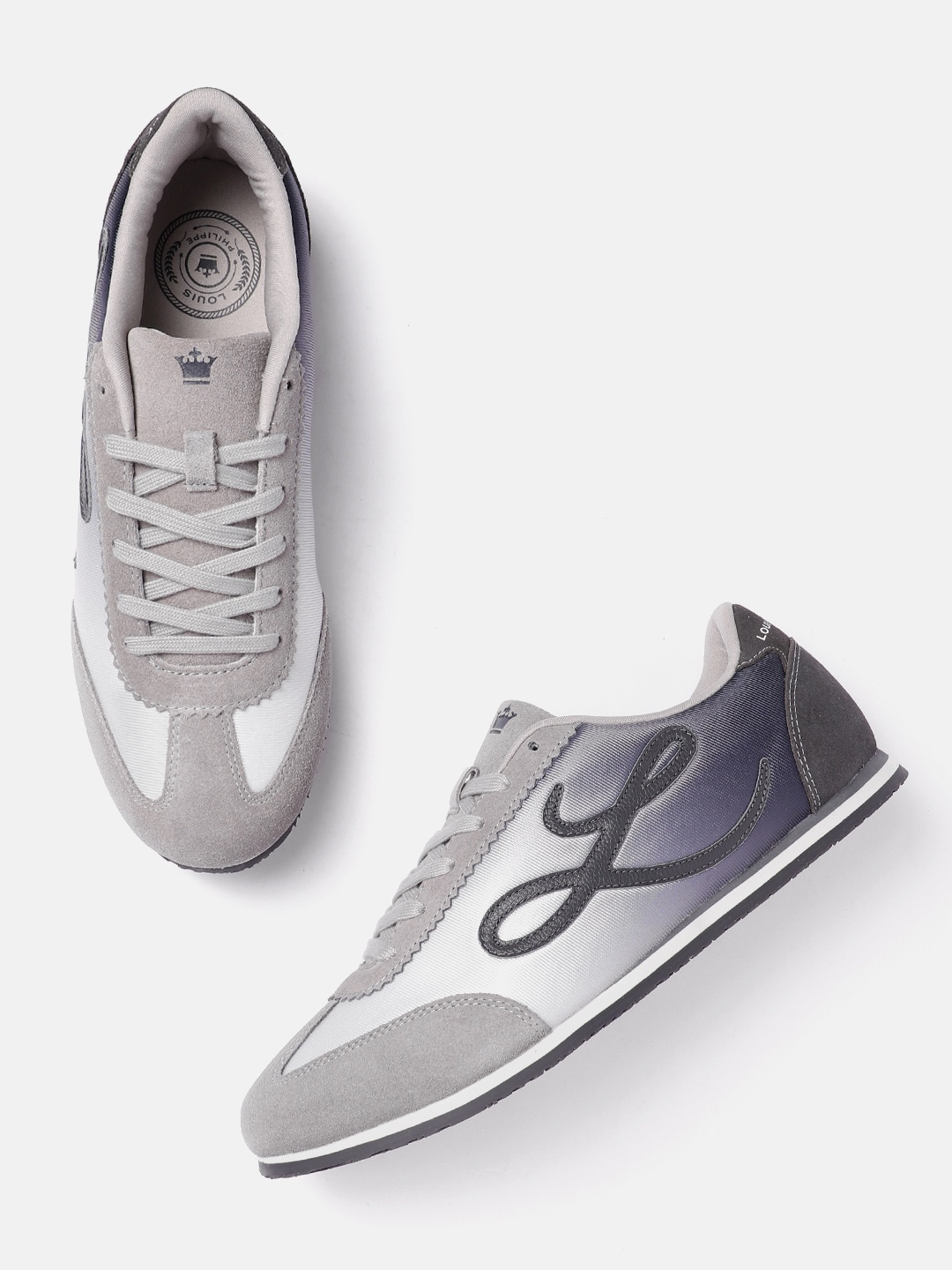 

Louis Philippe Sport Men Colourblocked Leather Sneakers, Grey