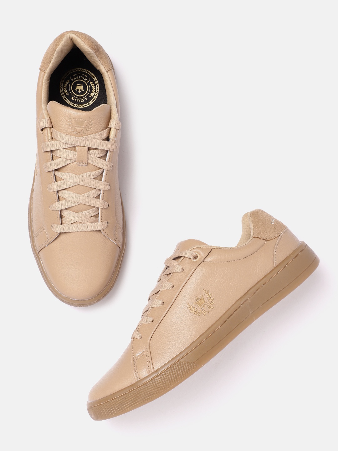 

Louis Philippe Sport Men Leather Everyday Sneakers, Nude