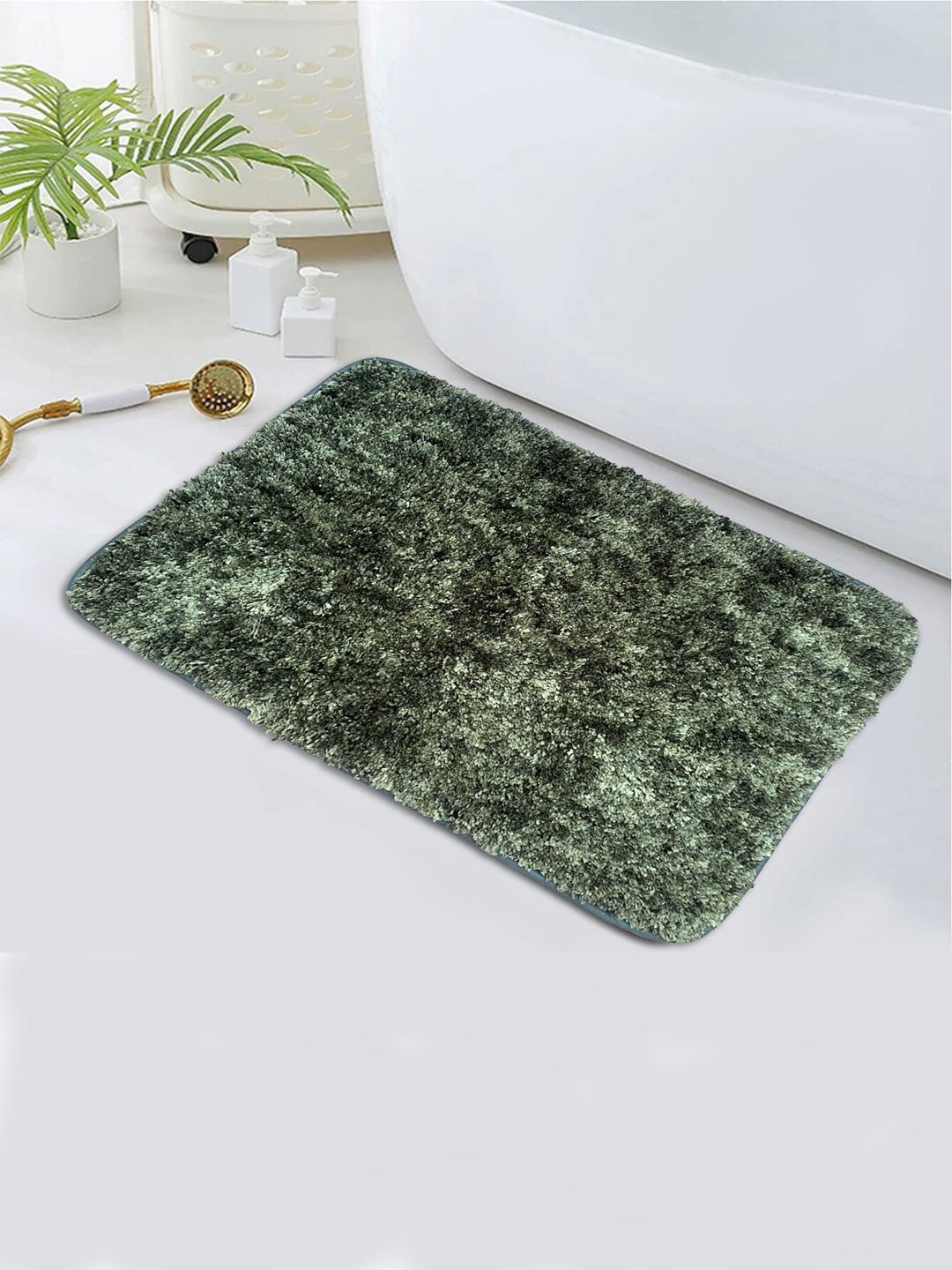 

LUXEHOME INTERNATIONAL Green Anti-Skid Bath Rug
