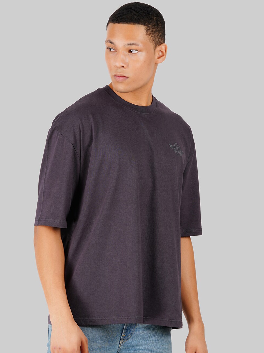

The Roadster Lifestyle Co. Grey Oversized Fit Pure Cotton T-Shirt