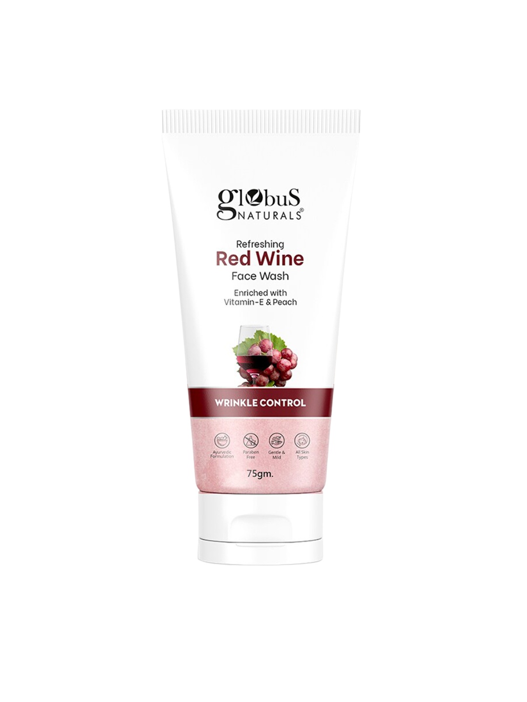 

Globus naturals Refreshing Red Wine Face Wash Enriched With Honey - 75g, White