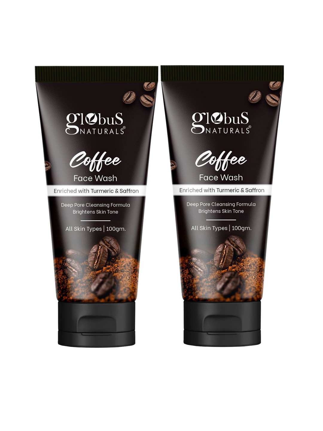 

Globus naturals Set Of 2 Coffee Face Wash With Turmeric & Saffron - 100g Each, Na