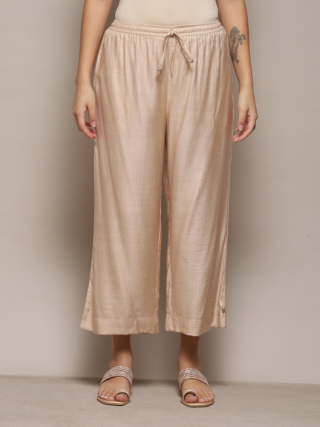 

Biba Flared Palazzos, Beige