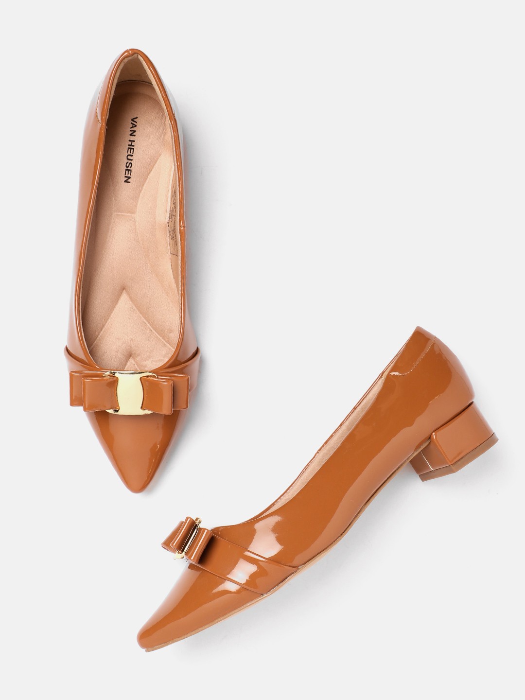 

Van Heusen Woman Block Heel Pumps with Bow Detail, Brown